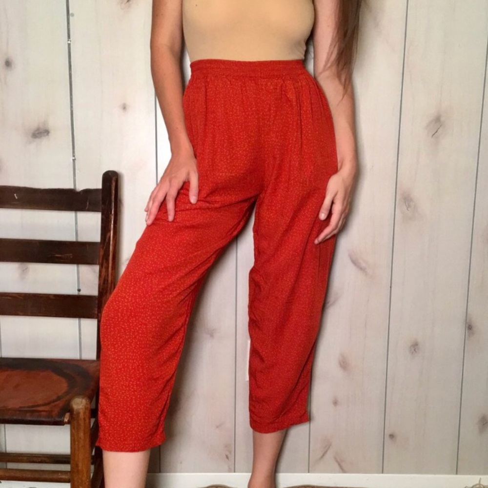 Vintage High Waisted Print Pants